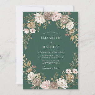 Juniper Painted Petal Wedding Invitation