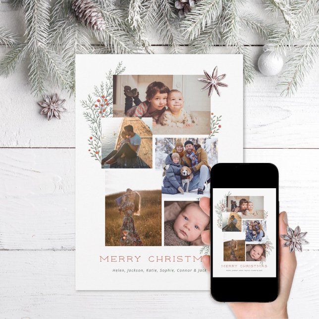 Juniper Photo Collage Holiday Card (Creator Uploaded)