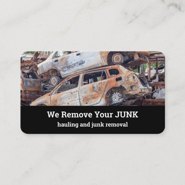 Junk Auto Wrecking Removal Recycling Business Card (Front)
