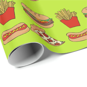 Junk food design wrapping paper