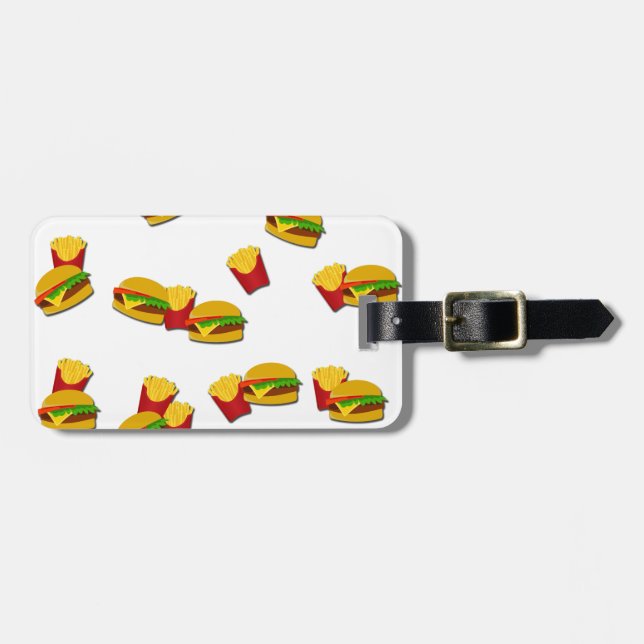 Junk food pattern luggage tag (Front Horizontal)