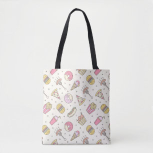 Junk Food Pattern Tote Bag