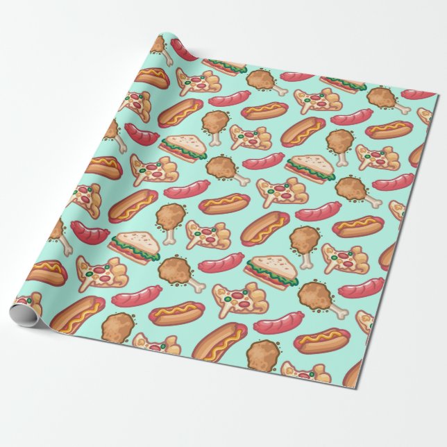 Junk Food Wrapping Paper (Unrolled)