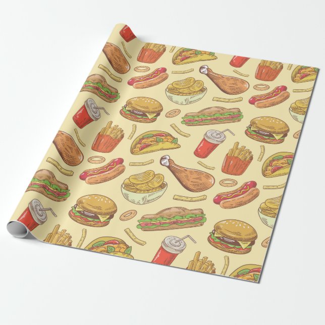 Junk Food Wrapping Paper (Unrolled)