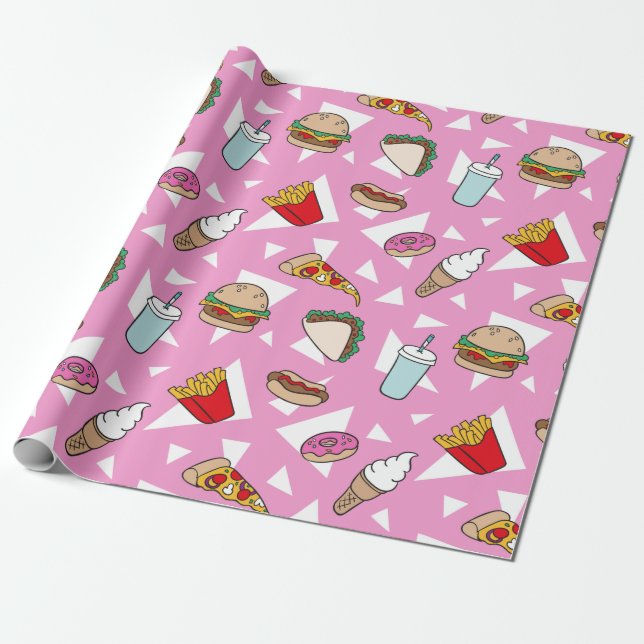 Junk Food Wrapping Paper (Unrolled)