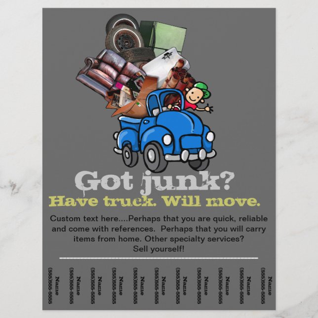 Junk & Garbage Removal Business adverting flyer (Front)