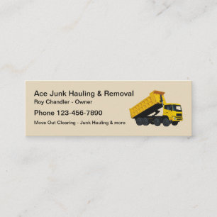 Junk Hauling And Removal Simple Design Mini Business Card