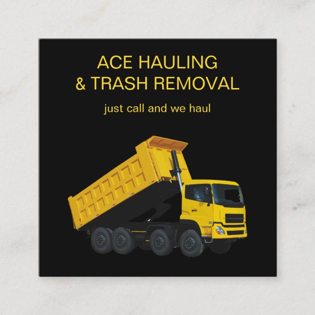 Junk Hauling And Removal Square Business Card (Front)