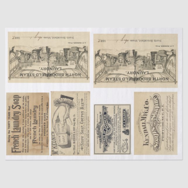 Junk Journal Elements Decoupage Paper (Front)