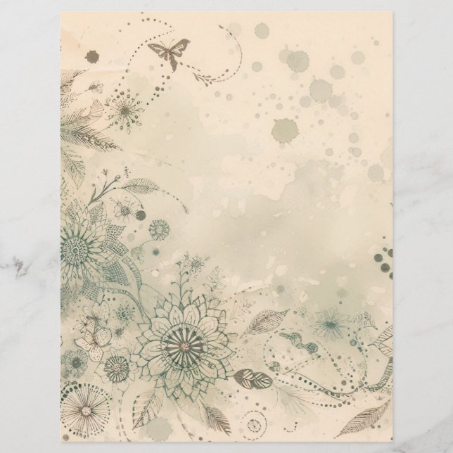 Junk journal ephemera vintage scrapbook paper  (Front)