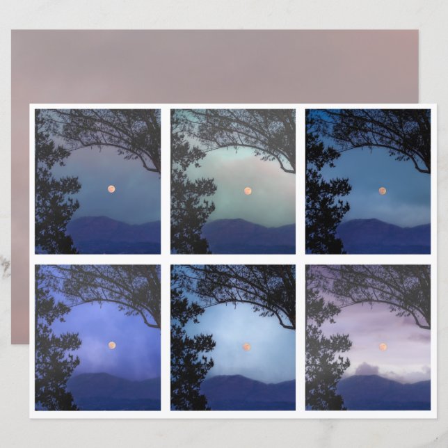 Junk Journal Faerie Skies Moon Trees Fantasy 13-18 (Front/Back)