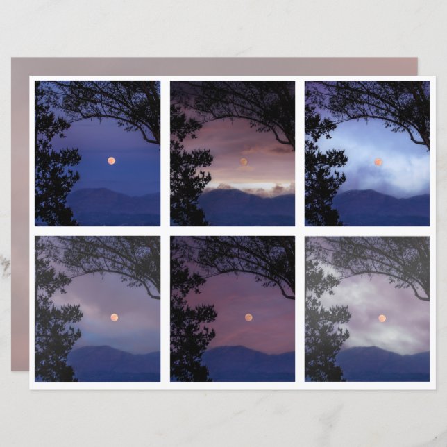 Junk Journal Faerie Skies Moon Trees Fantasy 1-6 (Front/Back)