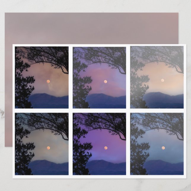 Junk Journal Faerie Skies Moon Trees Fantasy 7-12 (Front/Back)