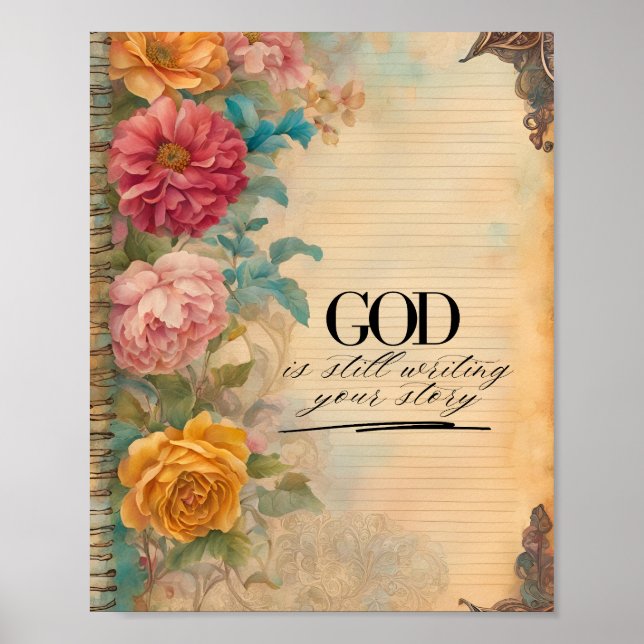 Junk Journal God is Still Writing Your Story Poster (Front)