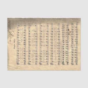 Junk Journal Jingle Bell Crumpled Music Score Page Tissue Paper