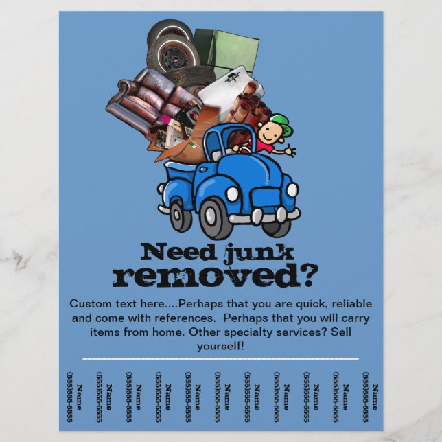 Junk or Garbage Removal Business promo flyer templ (Front)