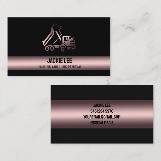 Junk Removal Bronze Business Card (Front/Back)