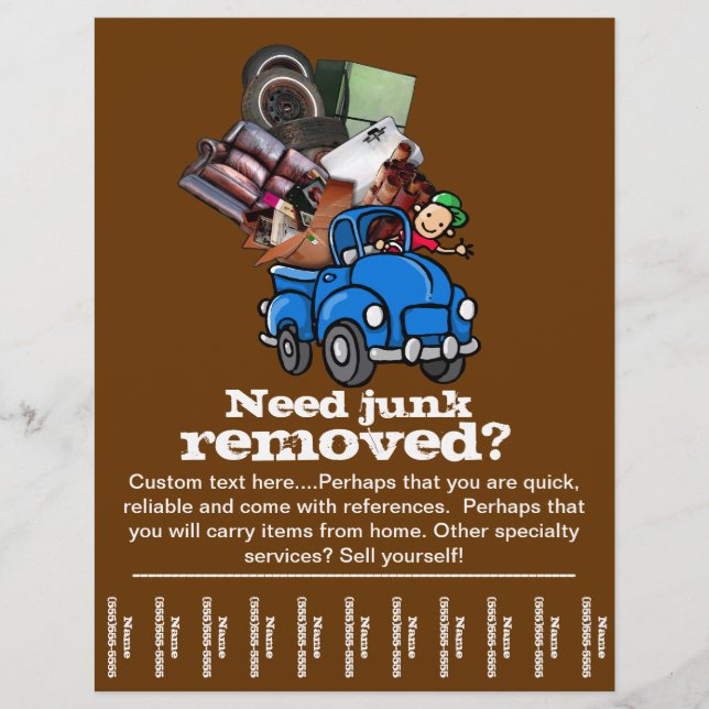 Junk removal business custom tear sheet flyer (Front)