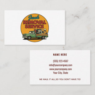 Junk Removal Custom Hauling Service Business Card