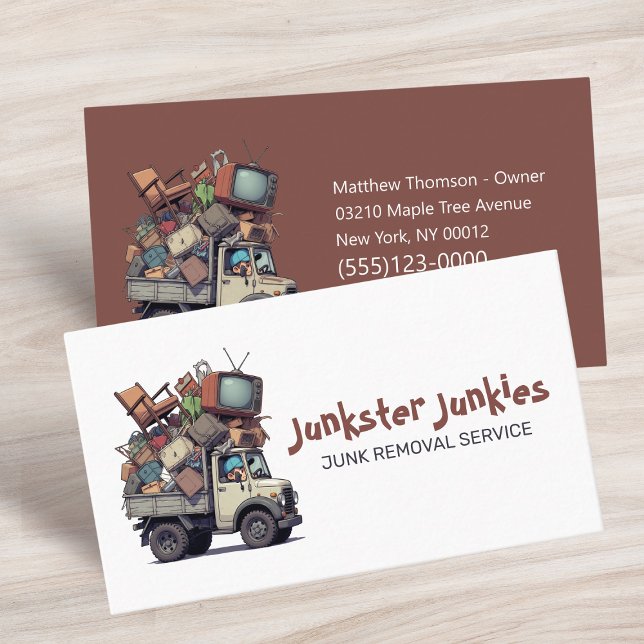 Junk Removal Garbage Hauling Truck Service Business Card (Creator Uploaded)