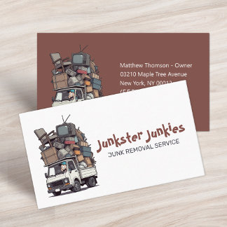Junk Removal Garbage Hauling Truck Service Business Card