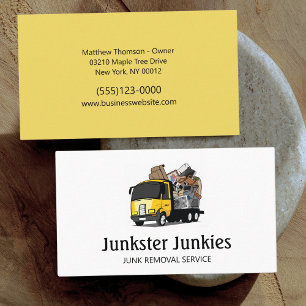 Junk Removal Garbage Hauling Truck Service Business Card