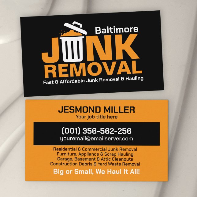 Junk Removal & Hauling  Business Card (Creator Uploaded)