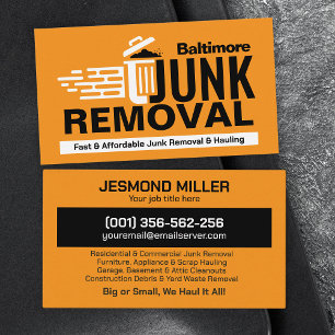 Junk Removal & Hauling  Business Card