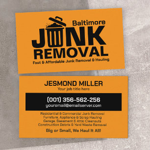 Junk Removal & Hauling  Business Card