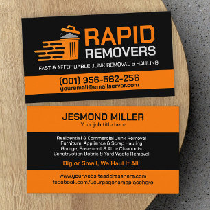 Junk Removal & Hauling  Business Card