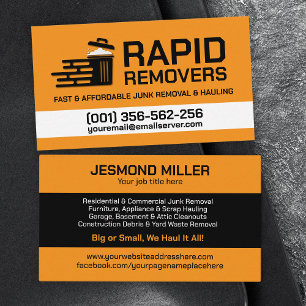 Junk Removal & Hauling  Business Card