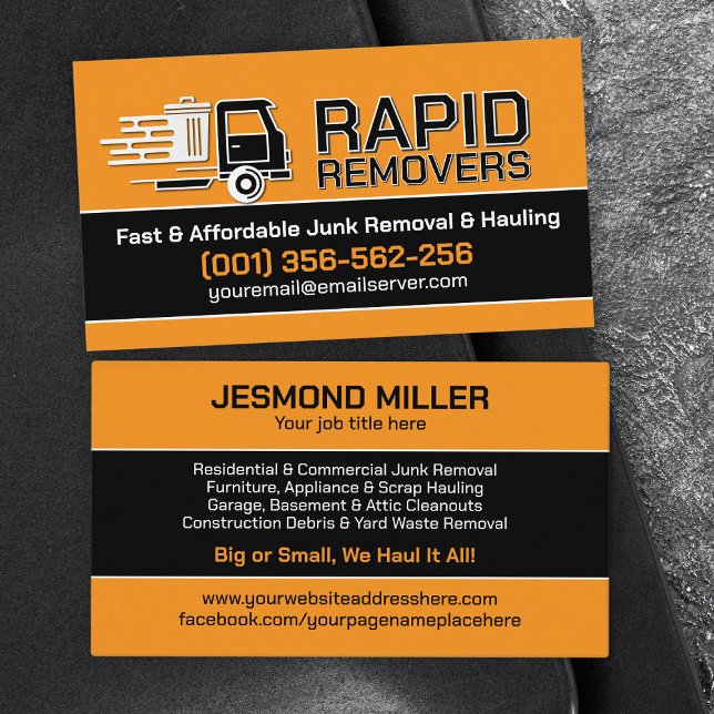 Junk Removal & Hauling  Business Card (Creator Uploaded)