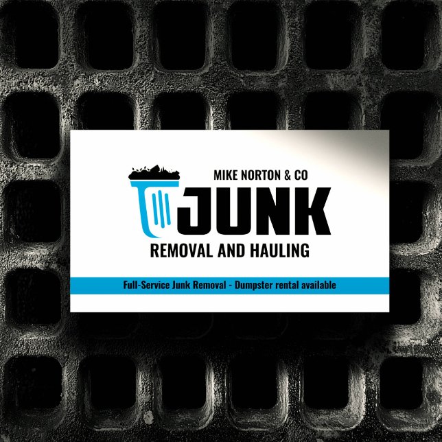 Junk Removal & Hauling Business TRASH BIN BLUE Card (Creator Uploaded)