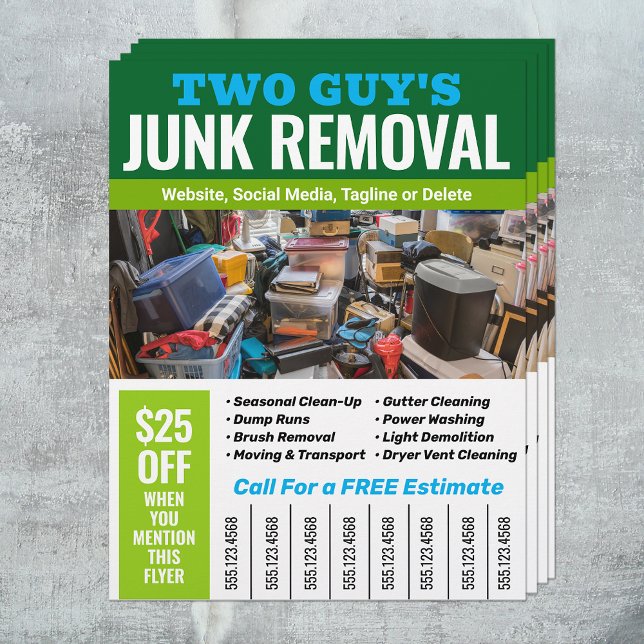Junk Removal Phone Number Flyer (Creator Uploaded)