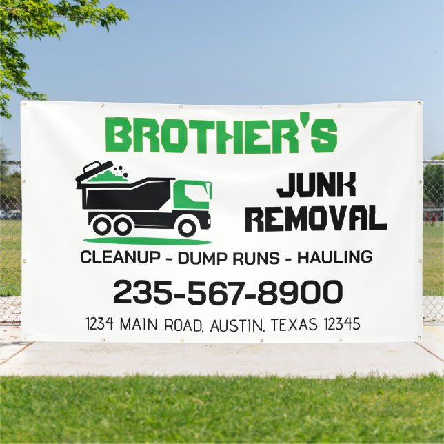 Junk Removal Service Hauling Logo Banner (Outside)