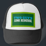 Junk Removal & Waste Hauling Trucker Hat<br><div class="desc">eye catching bold font colours in red and black</div>