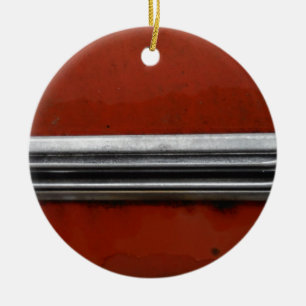 Junk Yard vintage car, Red and Silver Old Paint Ceramic Ornament