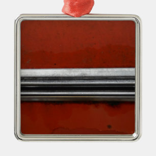 Junk Yard vintage car, Red and Silver Old Paint Metal Tree Decoration