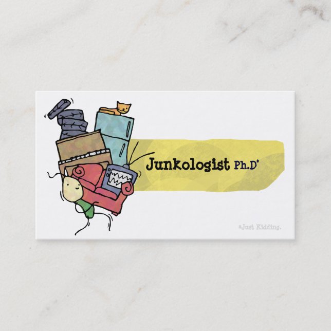 Junkologist Ph.D Business Card (Front)