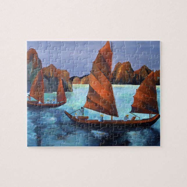 Junks In The Descending Dragon Bay Jigsaw Puzzle (Horizontal)