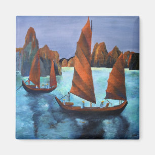 Junks In The Descending Dragon Bay Magnet