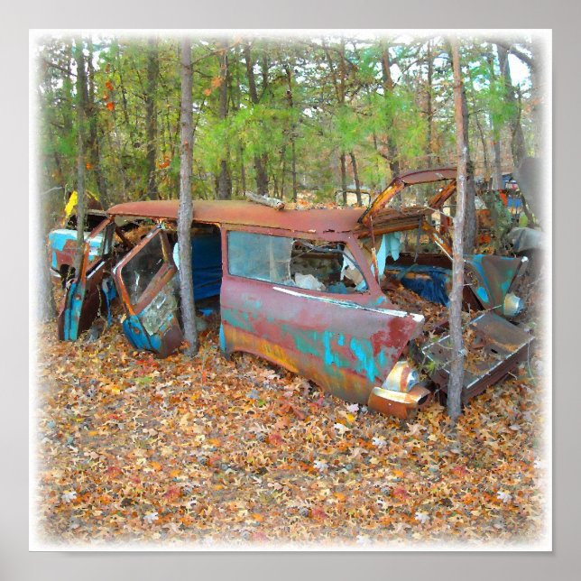 Junkyard Dreams 57 Chevy Nomad Rusting Poster (Front)