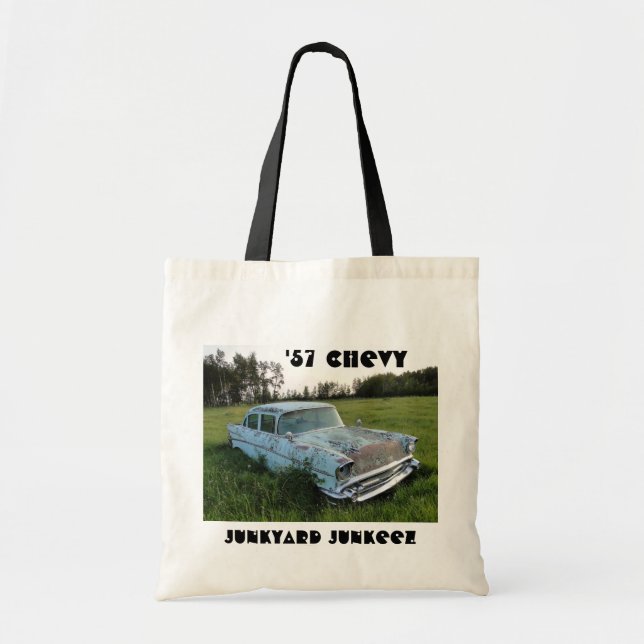 Junkyard Junkeez '57 Chevy Budget Tote Bag (Front)
