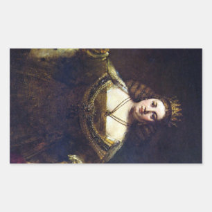 Juno by Rembrandt Harmenszoon van Rijn Rectangular Sticker