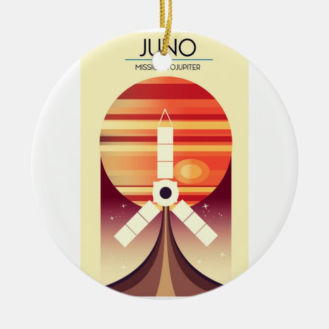 Juno - Mission to Jupiter Space art Ceramic Ornament (Front)