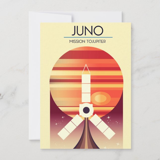 Juno - Mission to Jupiter Space art Invitation (Back)