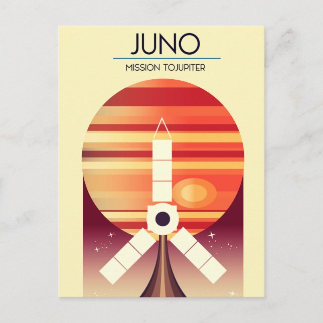Juno - Mission to Jupiter Space art Postcard (Front)