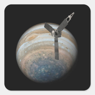 Juno Spacecraft at Planet Jupiter Square Sticker