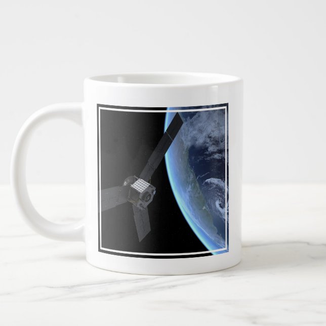 Juno Spacecraft During Its Earth Flyby Large Coffee Mug (Left)