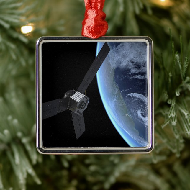Juno Spacecraft During Its Earth Flyby Metal Ornament (Tree)